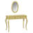 Luxury Makeup Vanity Desk With Oval Mirror, 3-Drawer Dressing Table For Jewelry Storage, Elegant Console Table For Entryway, Living Room & Bedroom, Stylish Home Decor,Gold-1828012579