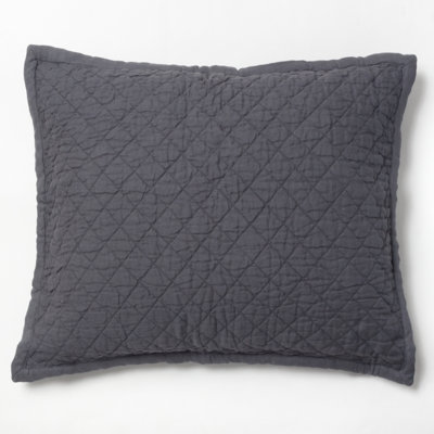 Derek Linen Sham, Steel Blue, Standard