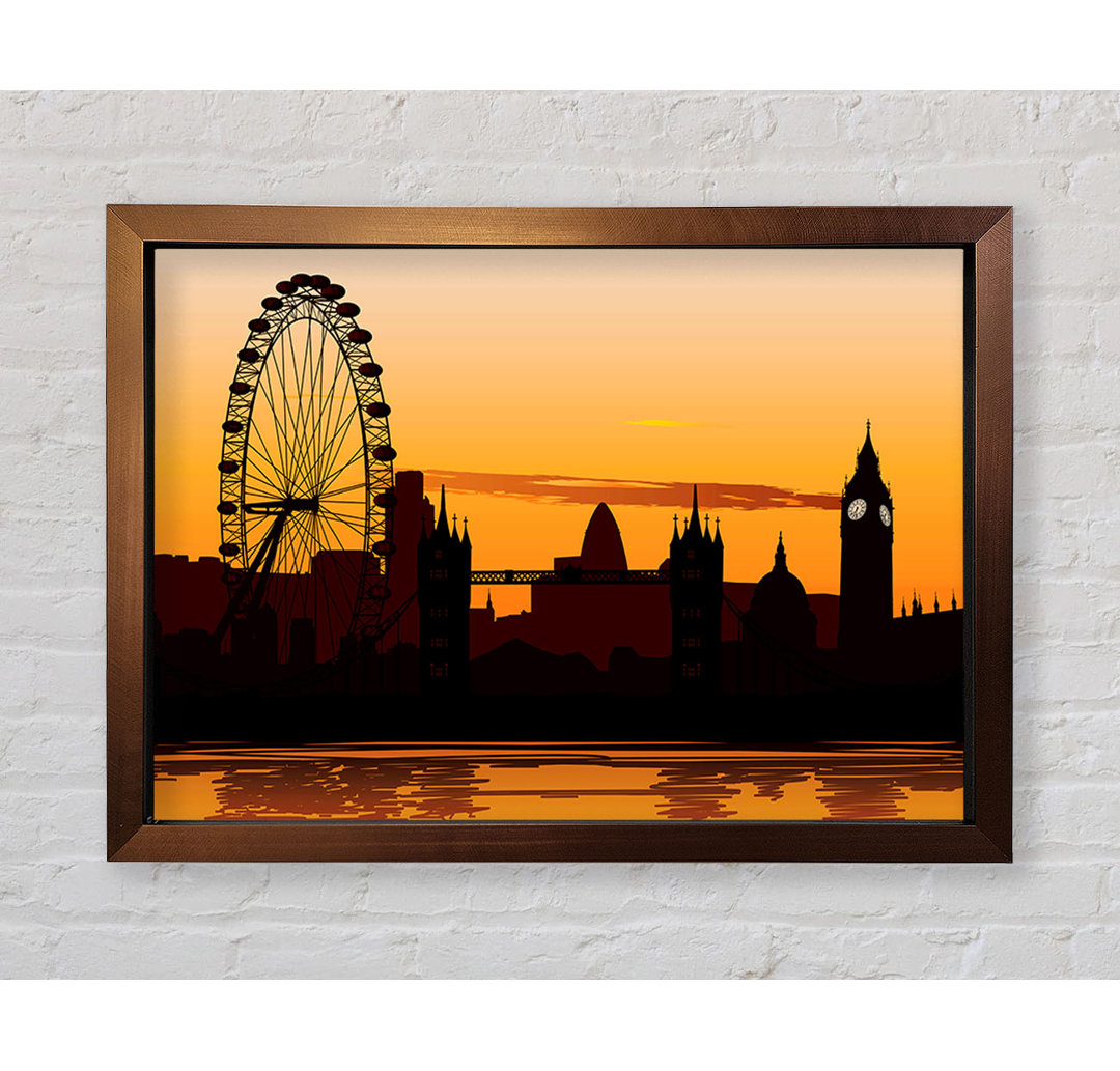 London Morning Reflection Glow - Einzelner Bilderrahmen Kunstdrucke