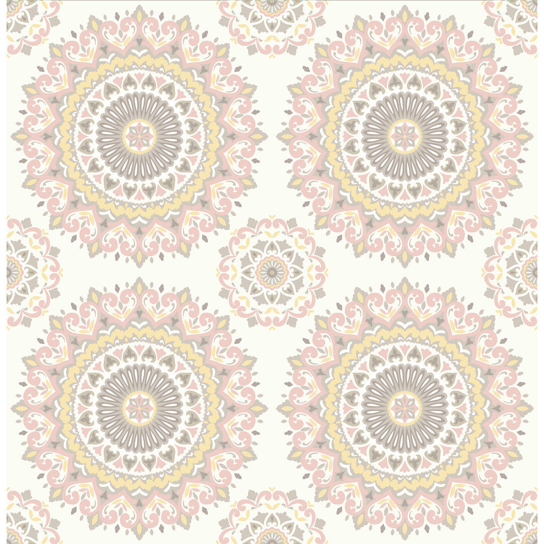Gemma Medallion 33' L x 20.5" W Wallpaper Roll Bungalow Rose 