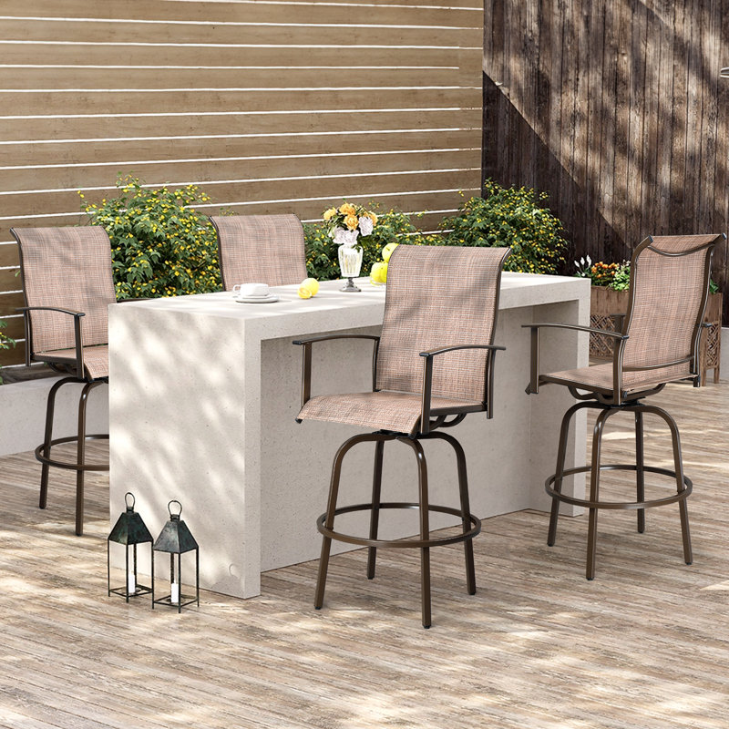Tabouret de bar pivotant 2 pièces, Brun
