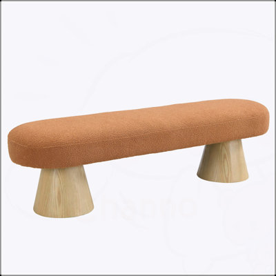 Modern Farmhouse 64 Inch Upholstered Dining Bench with Storage, Durable and Stylish for Entryway and Bedroom Use