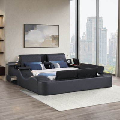 Ziora Smart Multi-Functional Bed with Massager, Bluetooth Speakers, and Reading Lights