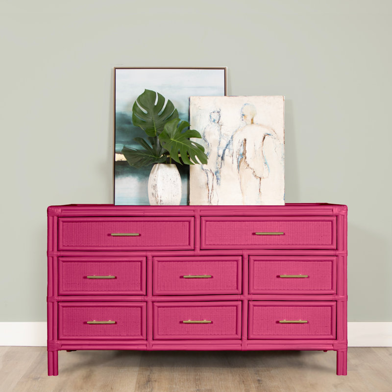 Aruba 8 - Drawer Dresser, Hot Pink