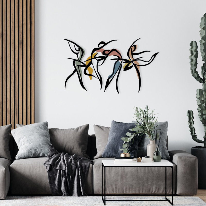 Decorative Metal Wall Accessory, 38.2 x 22.2 Inches | Durable Metal (0.05 in Thickness) & Wood (0.12 in Thickness) | Modern Design for Home Decor, Living Room, & Office | Stylish & Functional Wall Art Piece