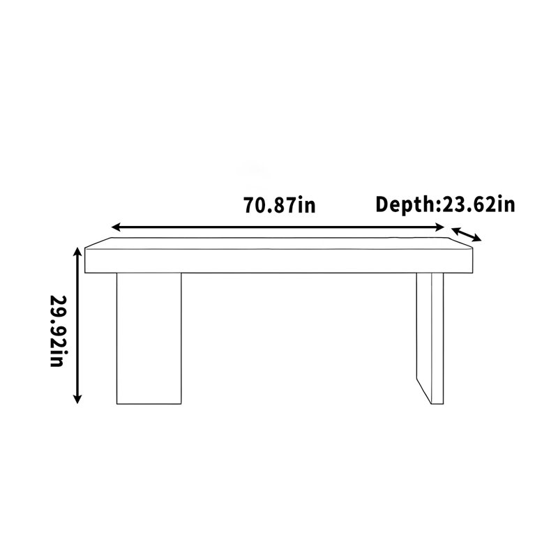 Dimmick, H 29,92 po x l 70,87 po x P 23,62 po