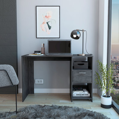 Bureau d'ordinateur, un tiroir, deux tablettes