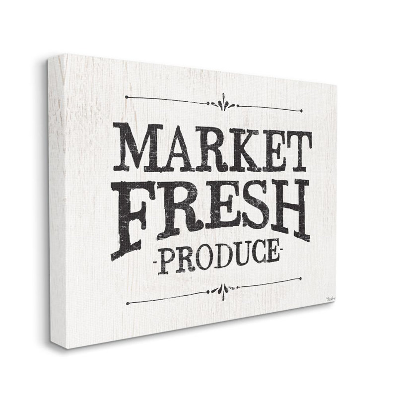 « market fraîche », reproduction de bois de la fermeté à partir de word» par gigi louise-impression, Toile tendue