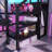Gaming Loft Bed with L-Shaped Desk and LED Lights & Storage Stairs, Heavy-Duty Metal Loft Bed with Wardrobe and USB Charging Station for Kids Teens Adults, Black, Full Size -610494742-610494741
