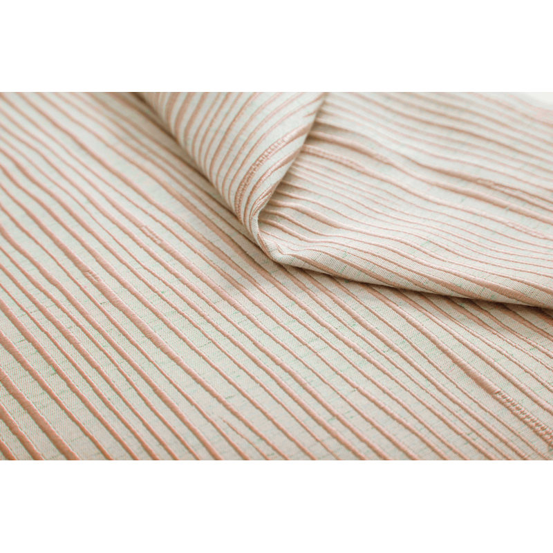 Leetta Linen Look Lined Eyelet Curtains, 165 W x 183 D cm, Light Pink