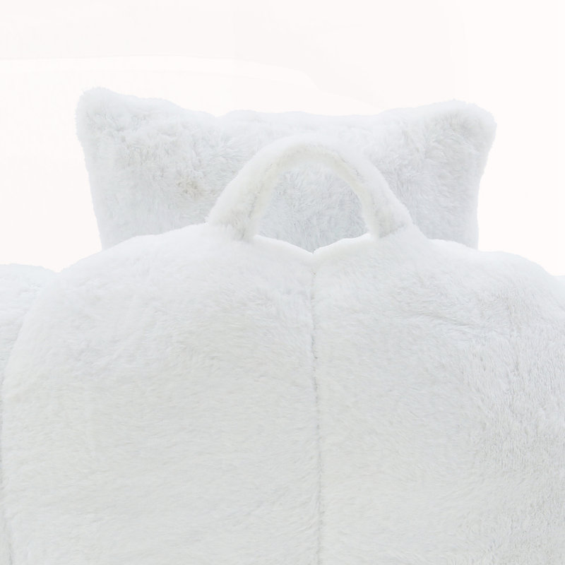 Fauteuil à billes avec repose-pieds, Blanc