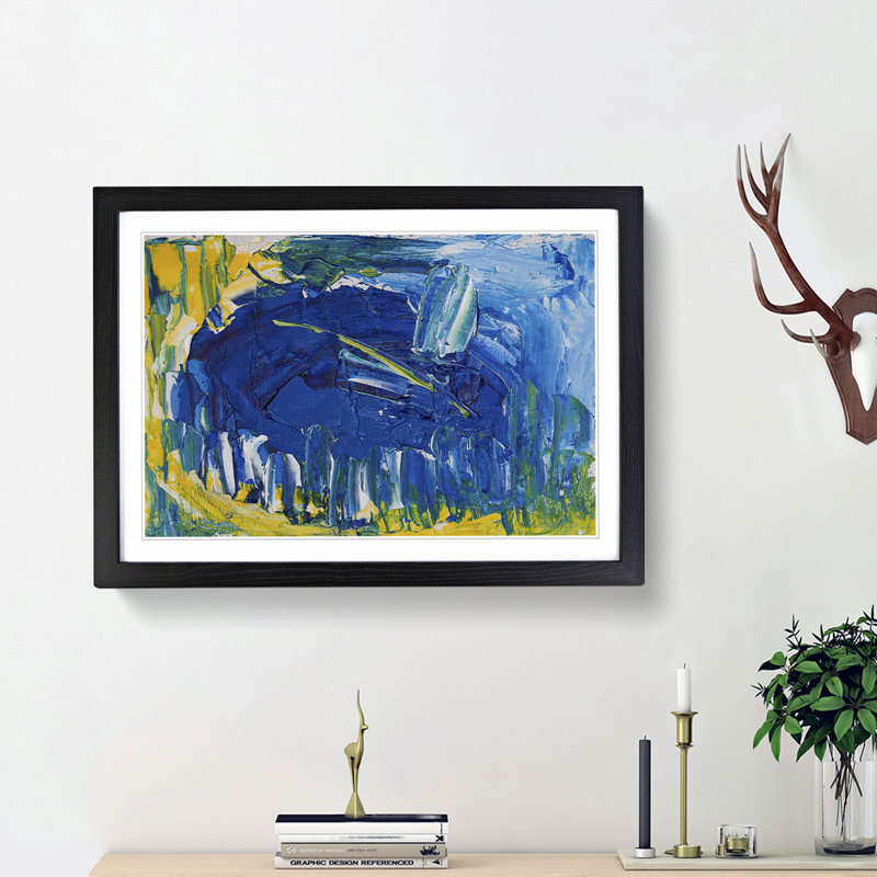 Abstract Art Painting Vol.55 by S.Johnson - Picture Frame Painting Print, 48cm H x 65cm W x 2cm D, Black Framed