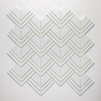 Nova Roma 4.5 in. x 3 in. Herringbone Polished Tile