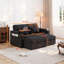 Canapé-lit modulaire 60 po en chenille convertible avec méridienne de rangement double et dossier réglable à 5 positions-132918179