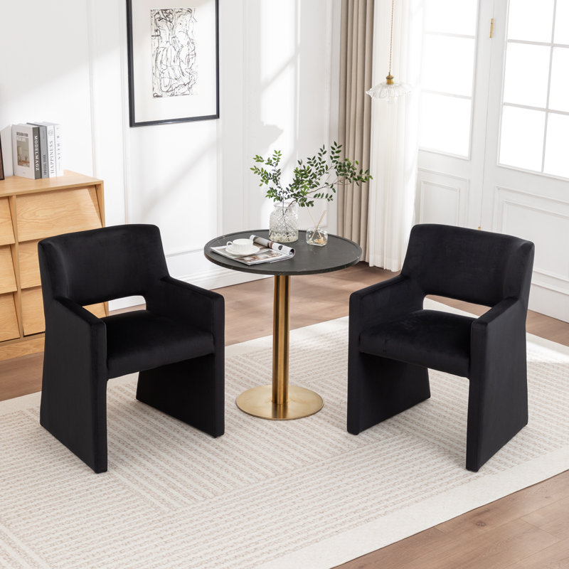 Hambrook Velvet Upholstered Dining Chair, Black