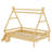 Full House Twin Platform Bed with Stairs, Solid Wood Kids Bed Frame, Low Profile Fun Design, Natural-1710143845-1710143866