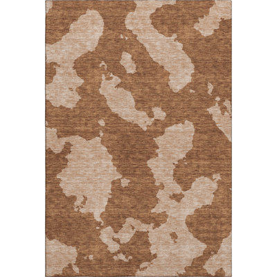 Premium Machine Washable Prisco Terracotta Rug