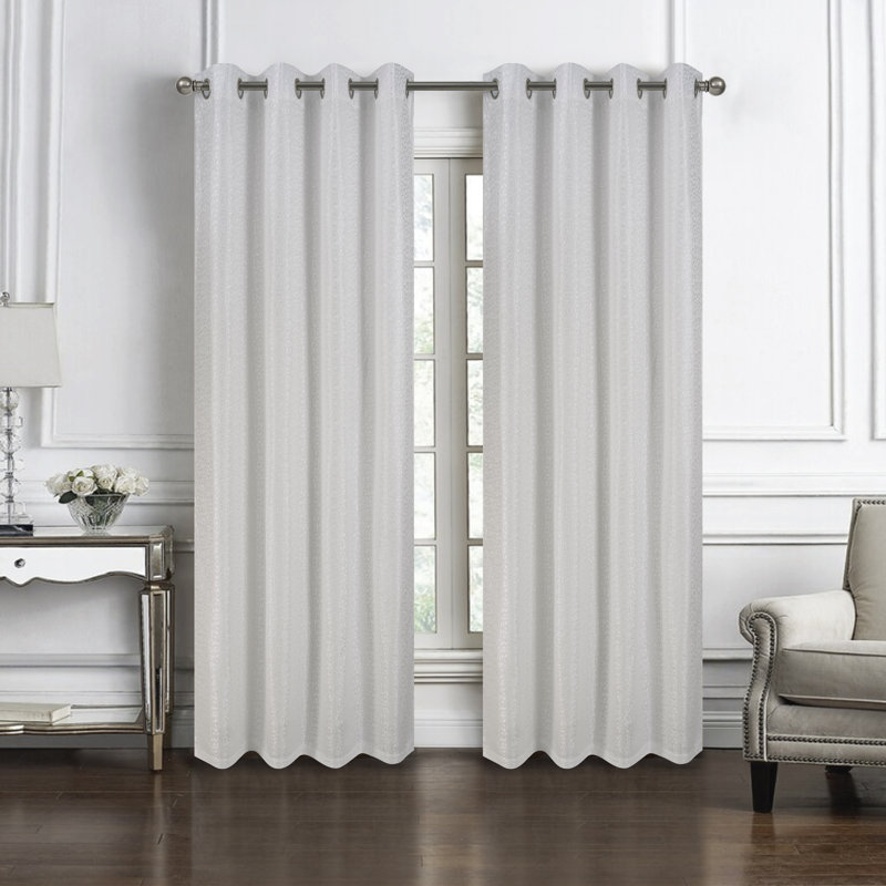 Panneau de rideau simple obscurcissant en polyester Kysin, Blanc