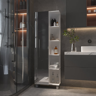 5-Shelf Linen Cabinet With Mirror