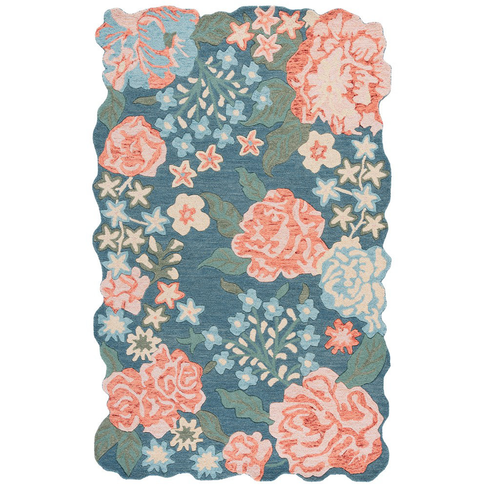 Hand-Tufted Wool Floral Rug, Rectangle 9' x 12'