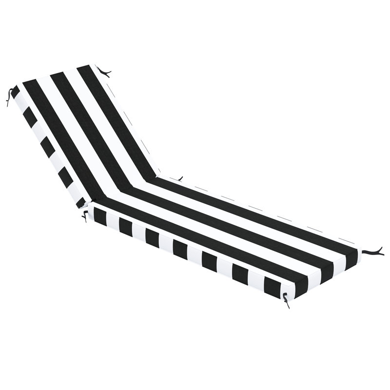 Sunbrella® Outdoor Chaise Cushion, Cabana Classic Black, 21" W x 78" D