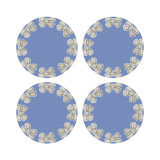 Pearl Bow Vegan Leather Round Pebble Placemat