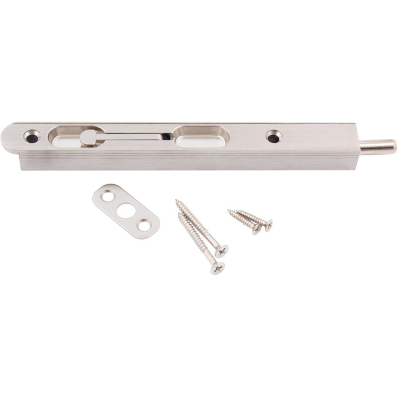 Flip-Lever Flush Bolt, Satin Nickel 
