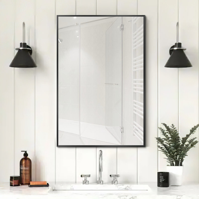 Miroir de salle de bain mural Talma, H 36 po x l 24 po, Noir