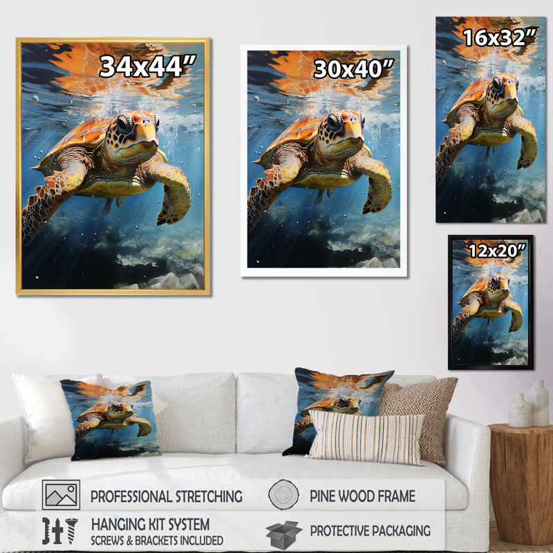 «Dreamy Marine Encounter I», reproduction sur toile, Toile tendue, H 32 po x l 16 po x P 1 po