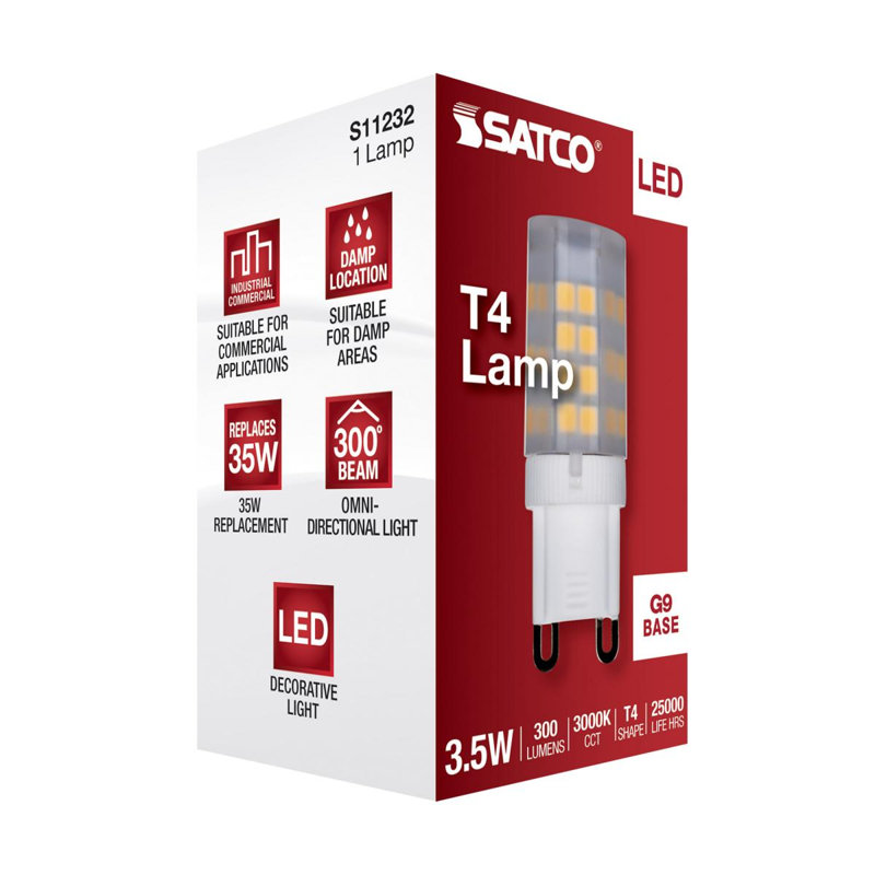 3.5 Watt White LED Bulb, 3000K