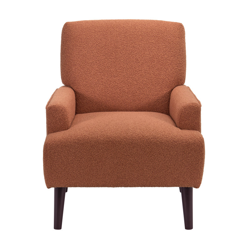 Chaise Palos Ebern Designs en 8077 et espresso, Polyester orange