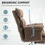 Chaise de bureau avec repose-pieds inclinable, brun clair