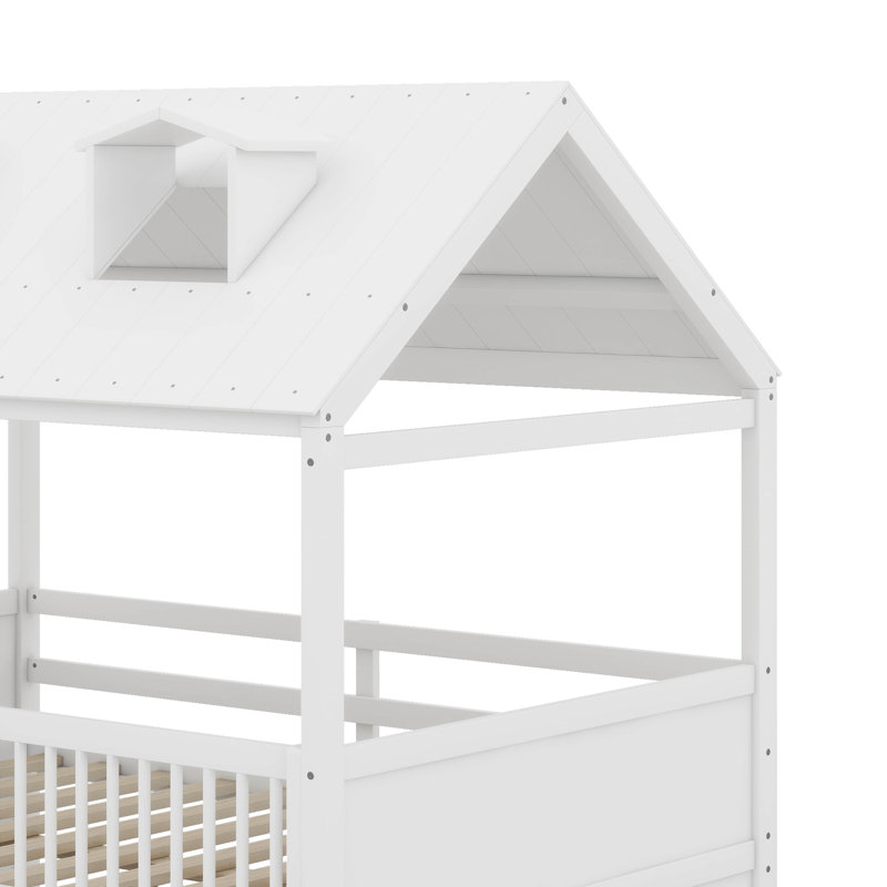 Lit en bois, Lit double, Blanc