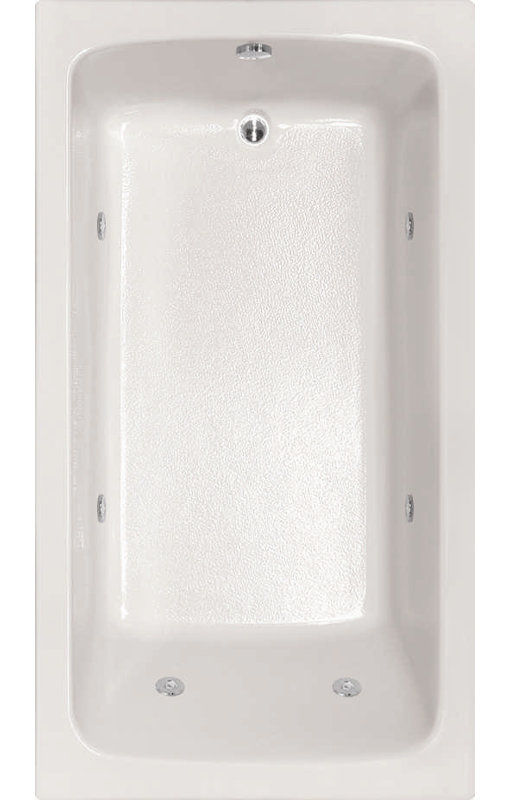 Melissa 66'' L Whirlpool Bathtub, White, White