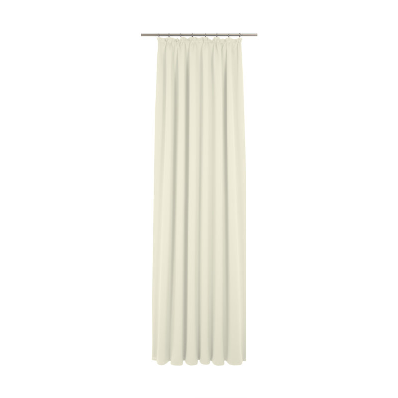 Kyrstan Pencil Pleat Room Darkening Thermal Single Curtain, White, 132cm Width x 145cm Drop