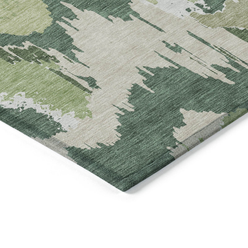 Tapis intérieur lavable abstrait ivoire 5 pi x 8 pi