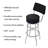 Swivel Upholstered Counter Stool with Metal Frame