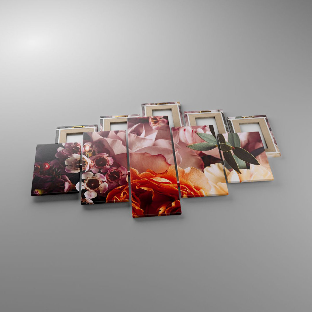 5-tlg. Leinwandbilder-Set Flowers Cereal Roses