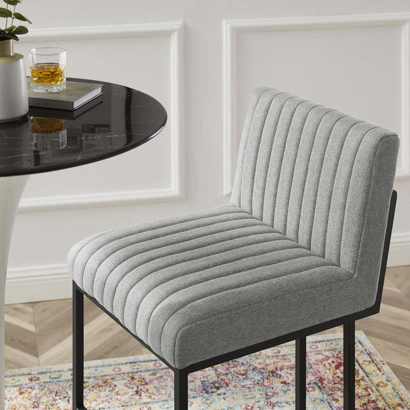 Tabouret de bar Indulge, Velours gris pâle, 2, Tabouret de bar (siège d'une hauteur de 26,5 po)
