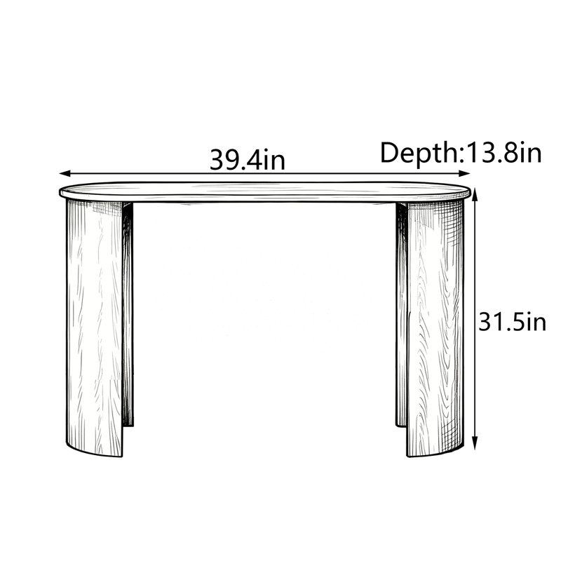 Console Modern Minimalist, H 31,5 po x l 39,4 po x P 13,8 po