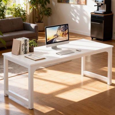 70.8" Industrial Luxe Home Office Desk with Heavy-Duty Metal Frame, Premium High-End Furniture