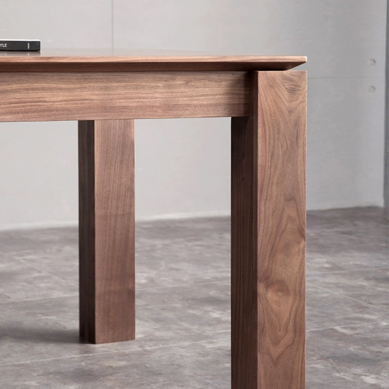 Table de salle à manger en noyer massif: robuste., H 29,53 po x L 55,12 po x l 27,56 po