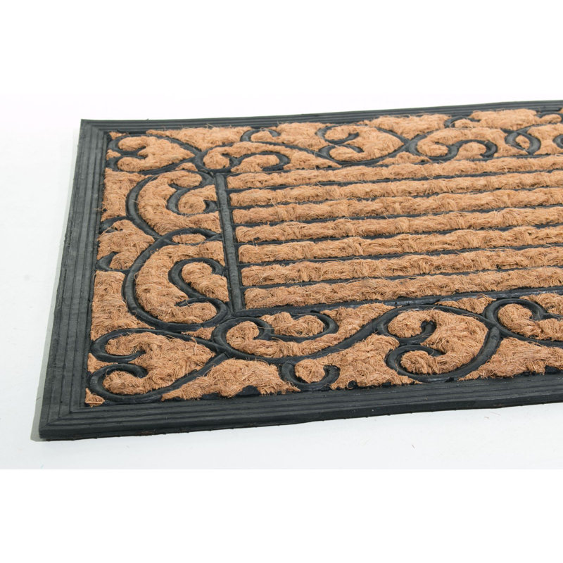 Tapis d'intérieur antidérapant Needville Vine Border 30 po x 18 po, Rectangle 1 pi 6 po x 2 pi 6 po