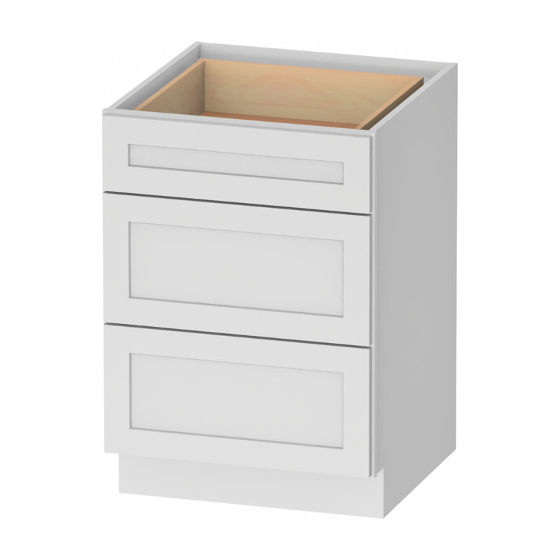 Meuble bas standard en contreplaqué blanc, prêt à assembler, Kindwood Eco Shaker, 61 cm (L) x 61 cm (P) x 88 cm (H), Blanc