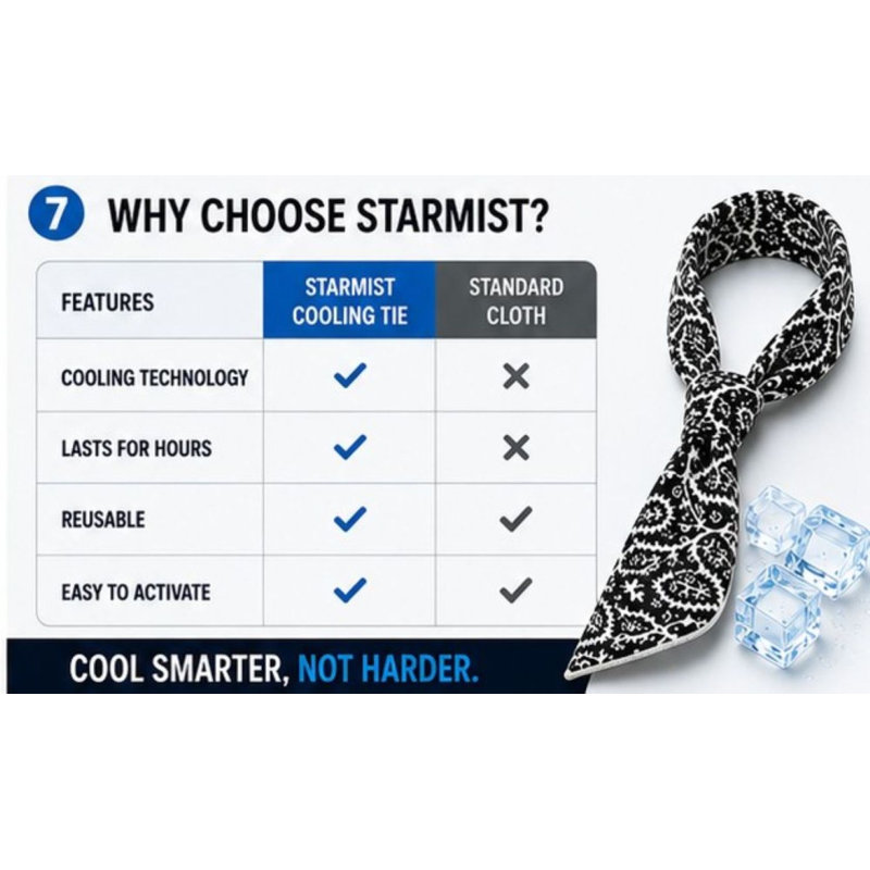 Cooling Tie in White | Red | Blue | Black | Sports & Fitness | Gardening | Outdoor Work, Black
