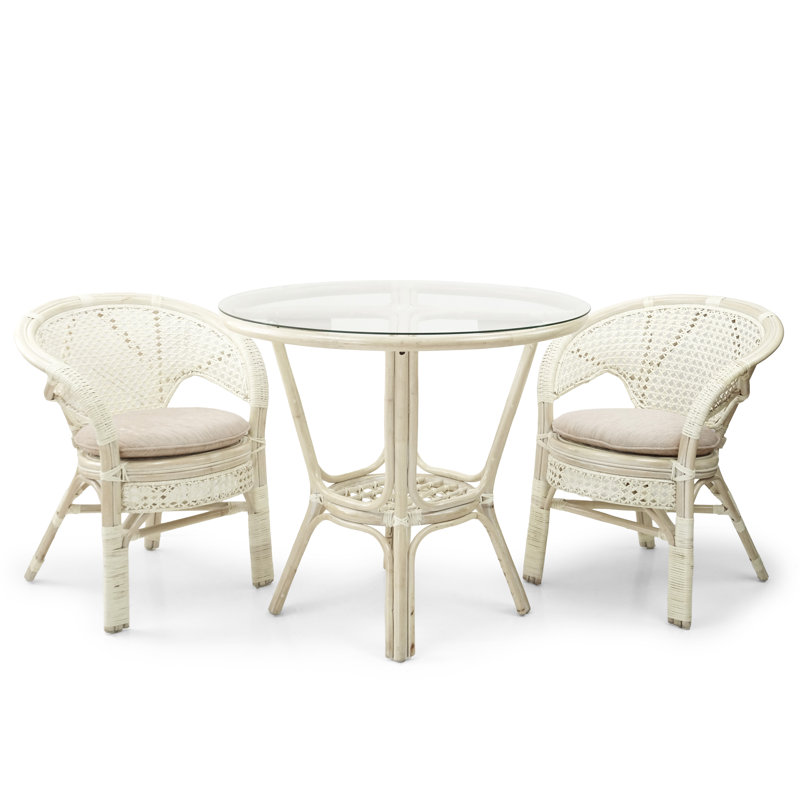 Ensemble repas rond 37,5 po Cherylleigh, Blanc