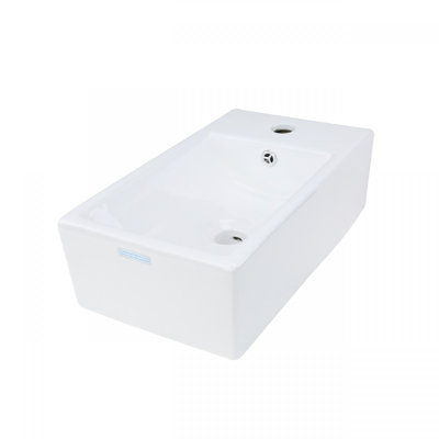 The Renovators Supply Inc. 7.85'' Gloss Vitreous China Rectangular Bathroom Sink with Overflow