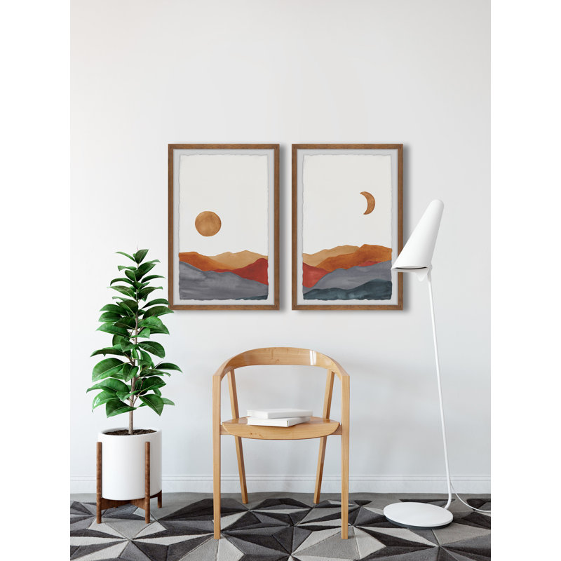 Johnnie Glowing Mountains by Marmont Hill - 2 Piece Single Picture Frame Painting, 91cm H x 183cm W x 3.8cm D