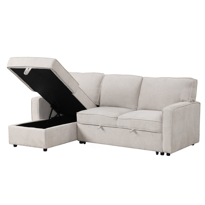 Canapé-lit modulaire U_Style Upholstery avec espace de rangement, port USB, 2 porte-gobelets sur les coussins de dossier