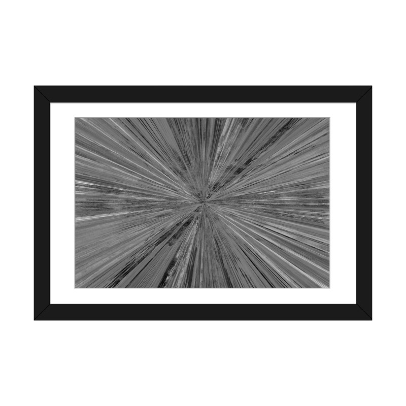 Lumière chatoyante I, Noir / blanc inversé, H 16 po x l 24 po, Papier noir avec cadre d'angle ouvert